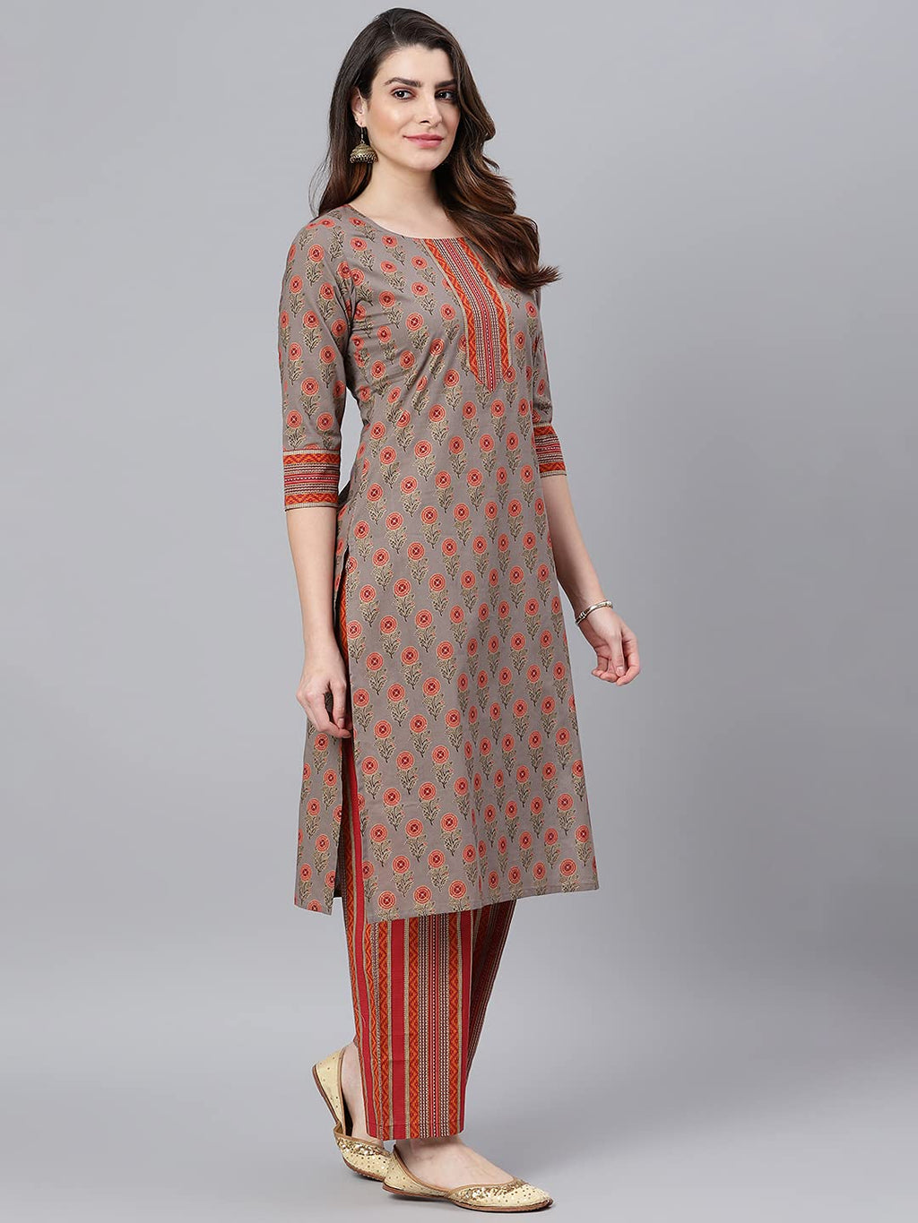 idaLia Blue and White Cotton Night Suit for Women