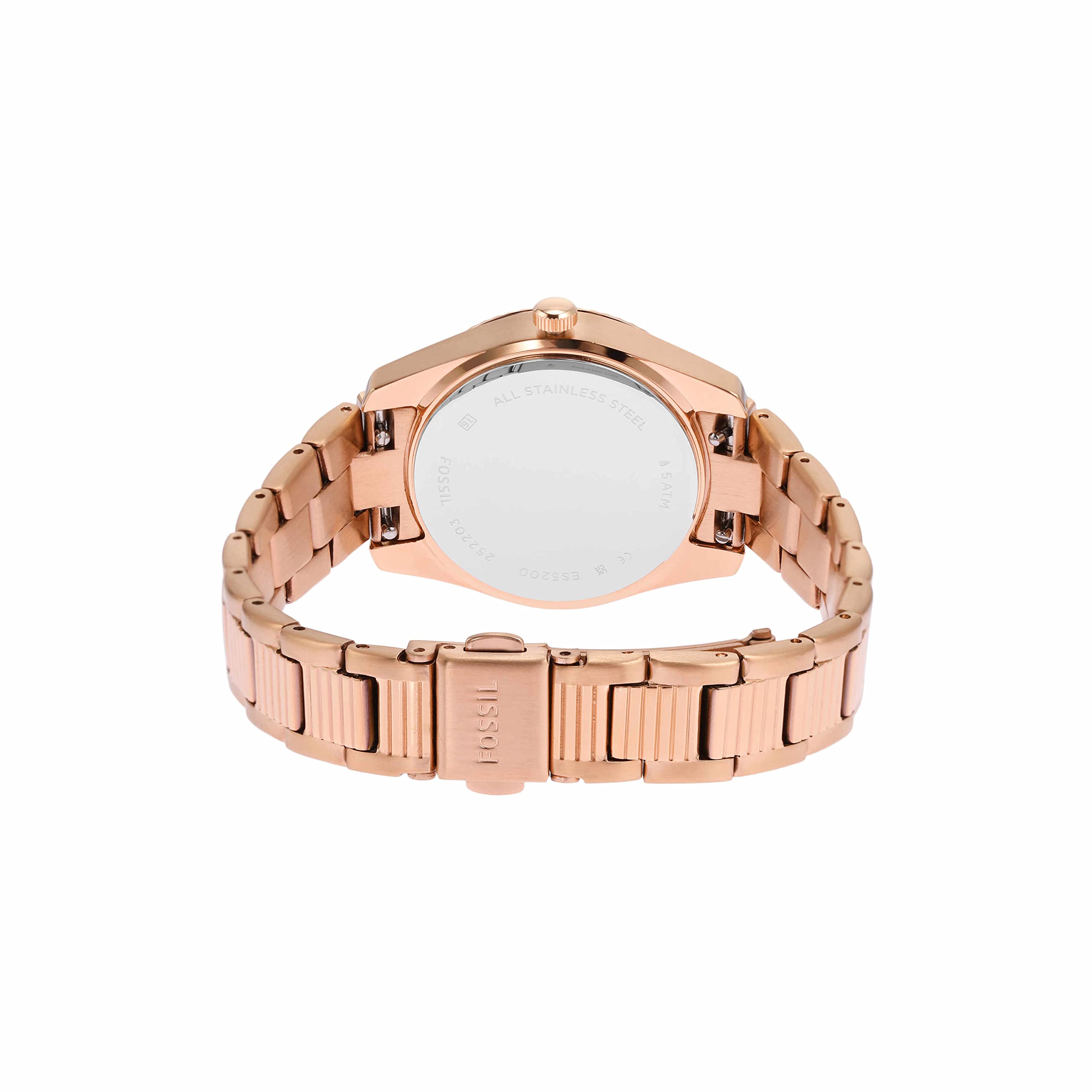 Fossil Women's Scarlette Mini Quartz Stainless Steel Three-Hand Watch, Color: Rose Gold (Model: ES5200)