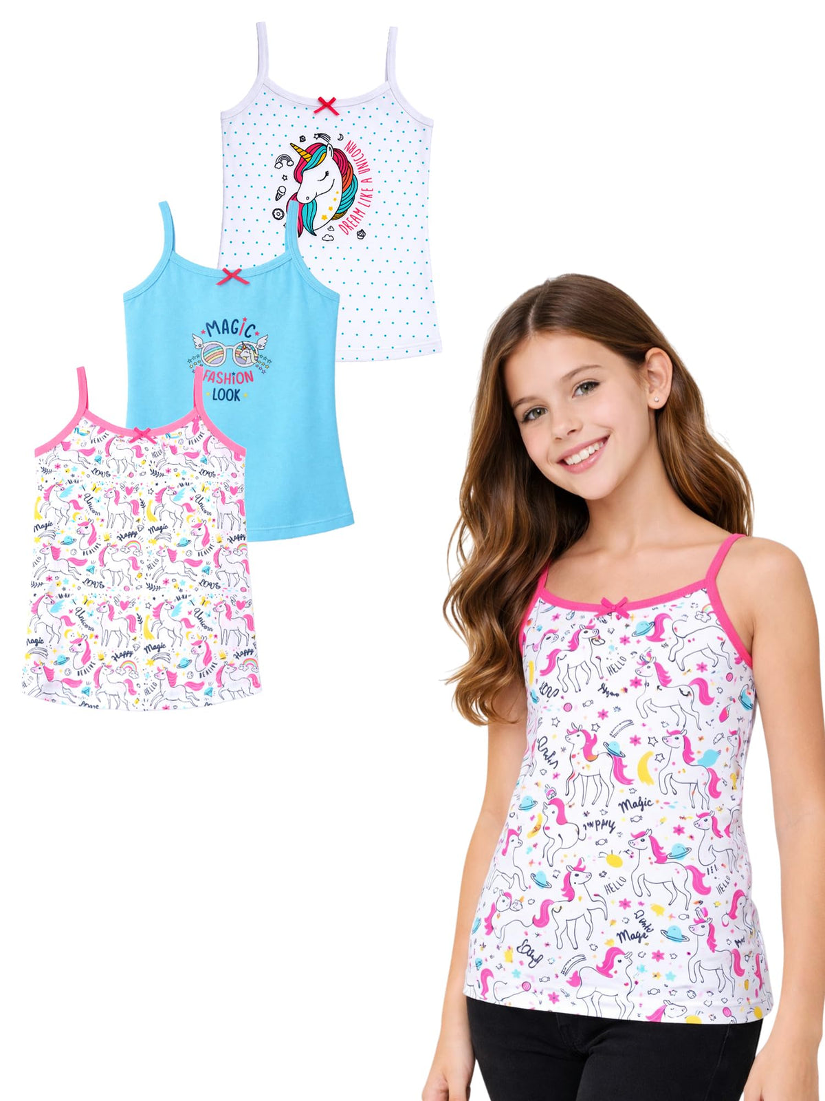 BODYCARE Baby Girls 100% Cotton Regular Fit Vest White Colored | | Skin Friendly | Lightweight | Sleeveless Design | Pack of 3 P 18-24