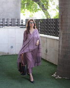 ANNI DESIGNER Womens Rayon Blend Straight Solid Kurta with Pant & Dupatta (Raja Saab Purple-VKS03_4XL_Purple_XXXX-Large)