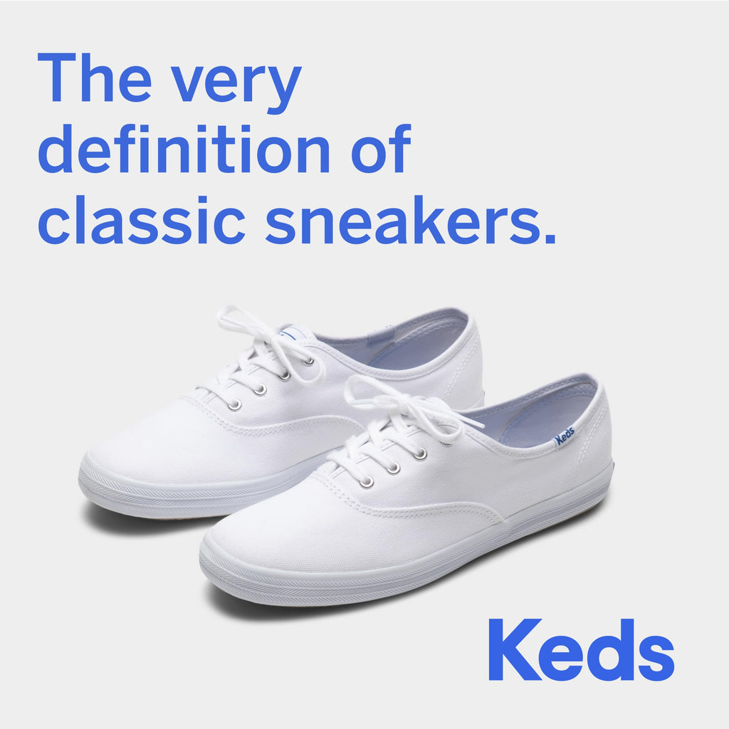 Keds Women's Champion Lace Up Sneaker, Black/Black Canvas, 6 Wide