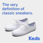 Keds Women's Champion Lace Up Sneaker, Black/Black Canvas, 6 Wide