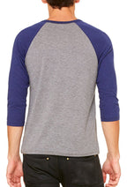 Unisex 34-Sleeve Baseball T-Shirt - gRY cHR BLK TRB - S(D0102H7WgRP)