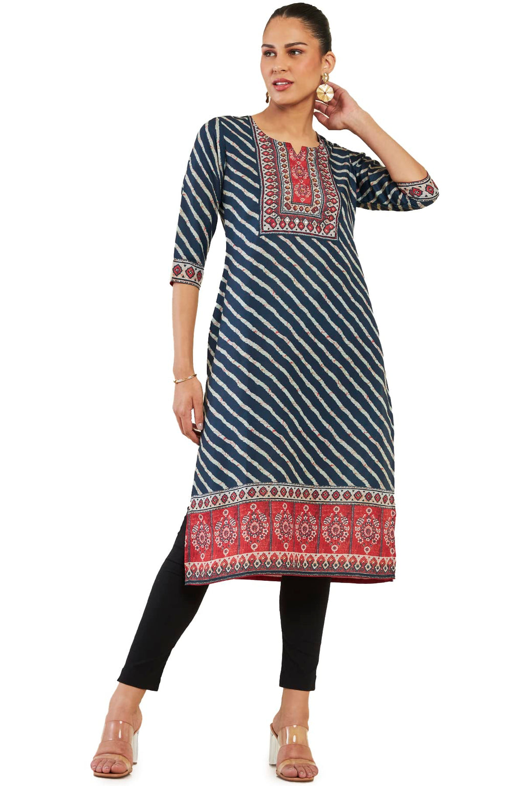 Soch Women Polyester Stripes Kurta