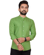Besix MenS Regular Fit Solid Cotton Shirt | Chinese Collar | Casual | Plain | Branded | Mandarin Collar | Full Sleeve | Summer 