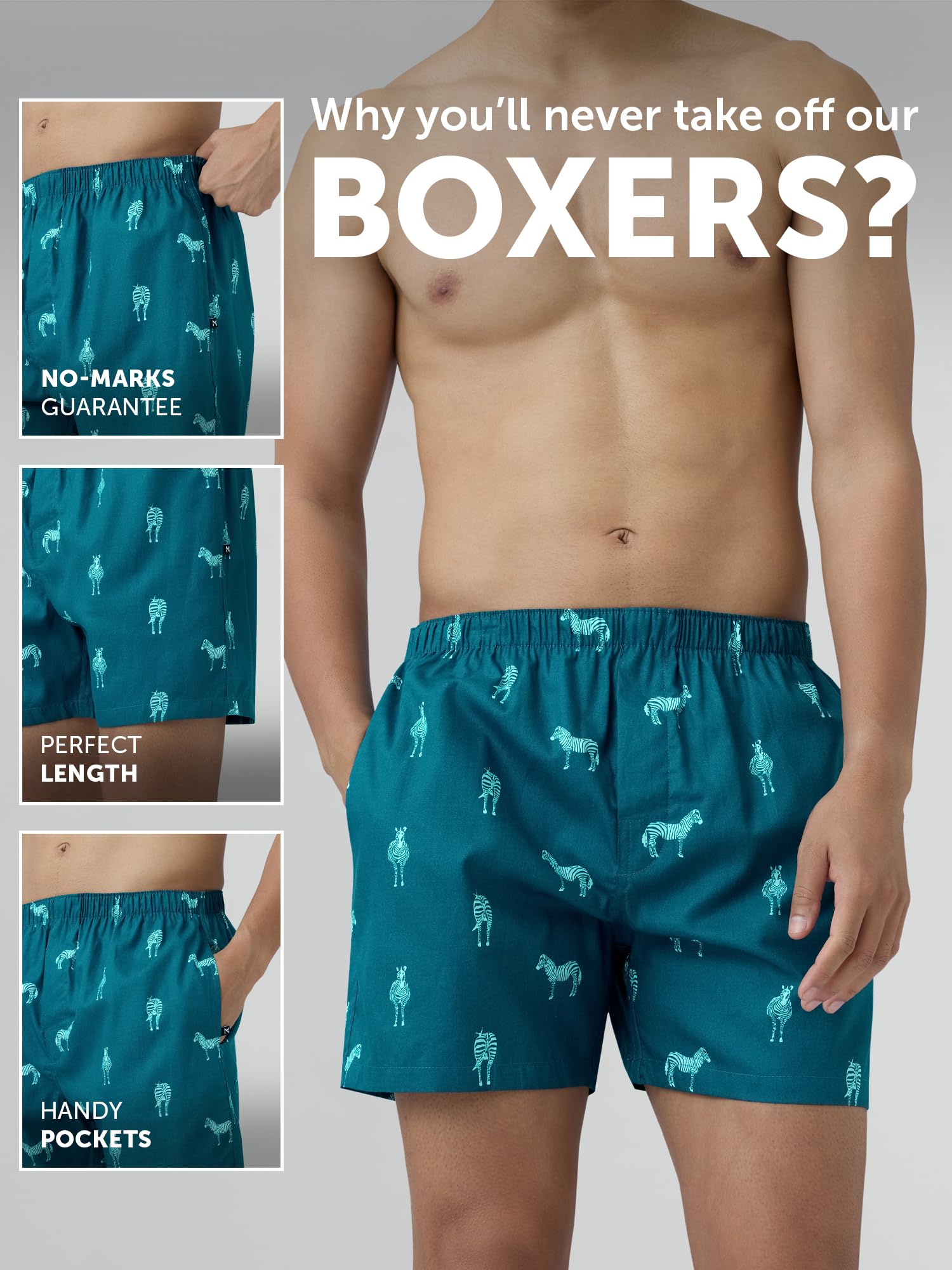 XYXX Mens Super Combed Cotton Remix Printed Boxers [Pack of 2] No-Marks Waistband, Comfort Stretch | Innerwear for Men in Colou