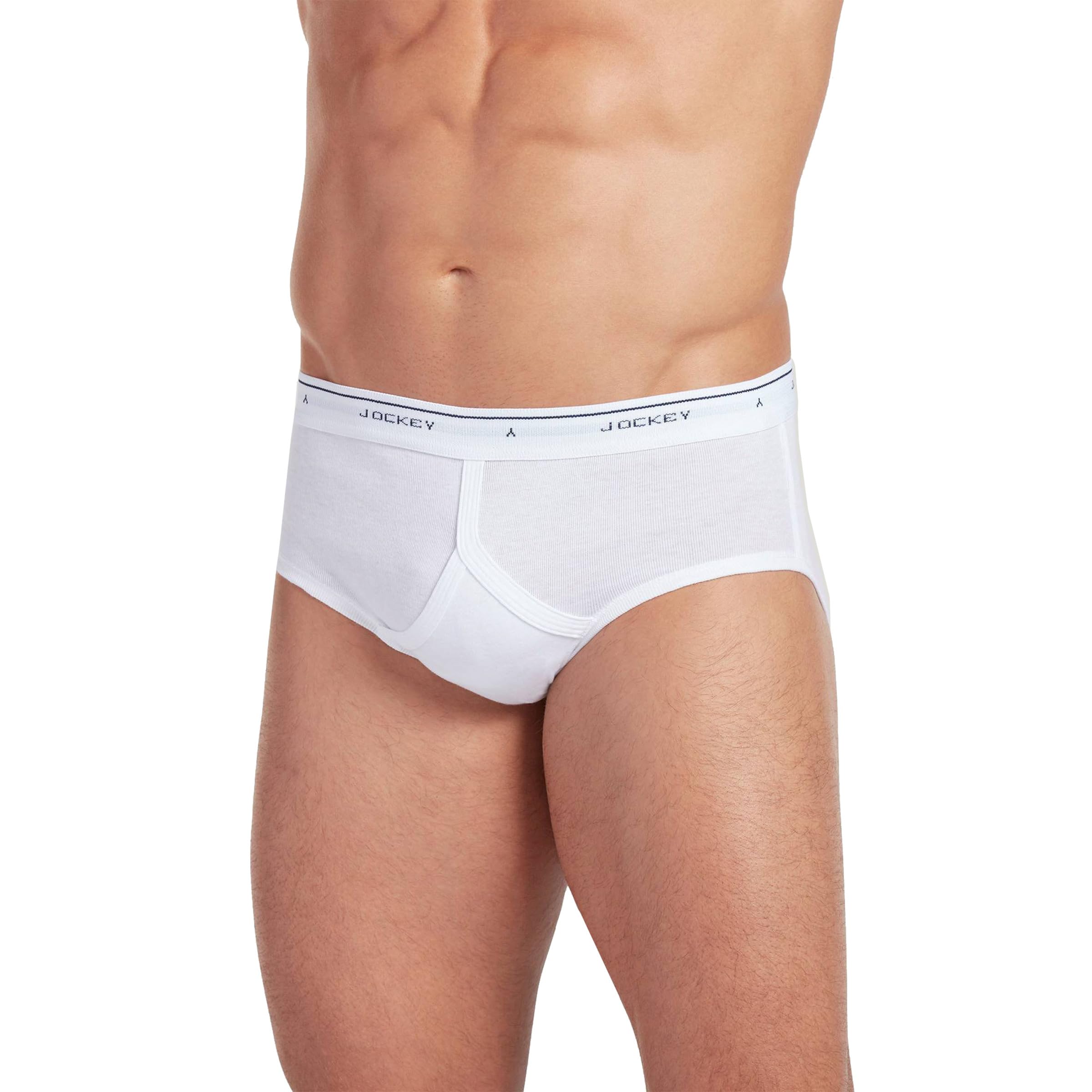 Jockey Mens Underwear classic Low Rise Brief - 3 Pack, White, 38