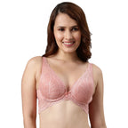 Enamor Womens Nylon Blend Lightly Padded Underwire Push Up Bra Forever Rose