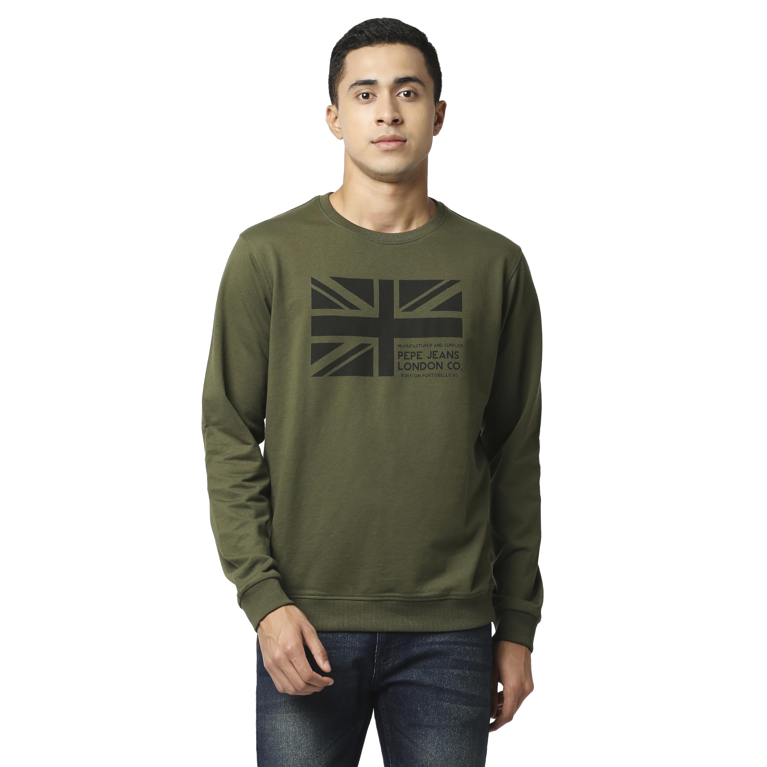 Pepe Jeans Mens Sweatshirt,Dk Olive,S
