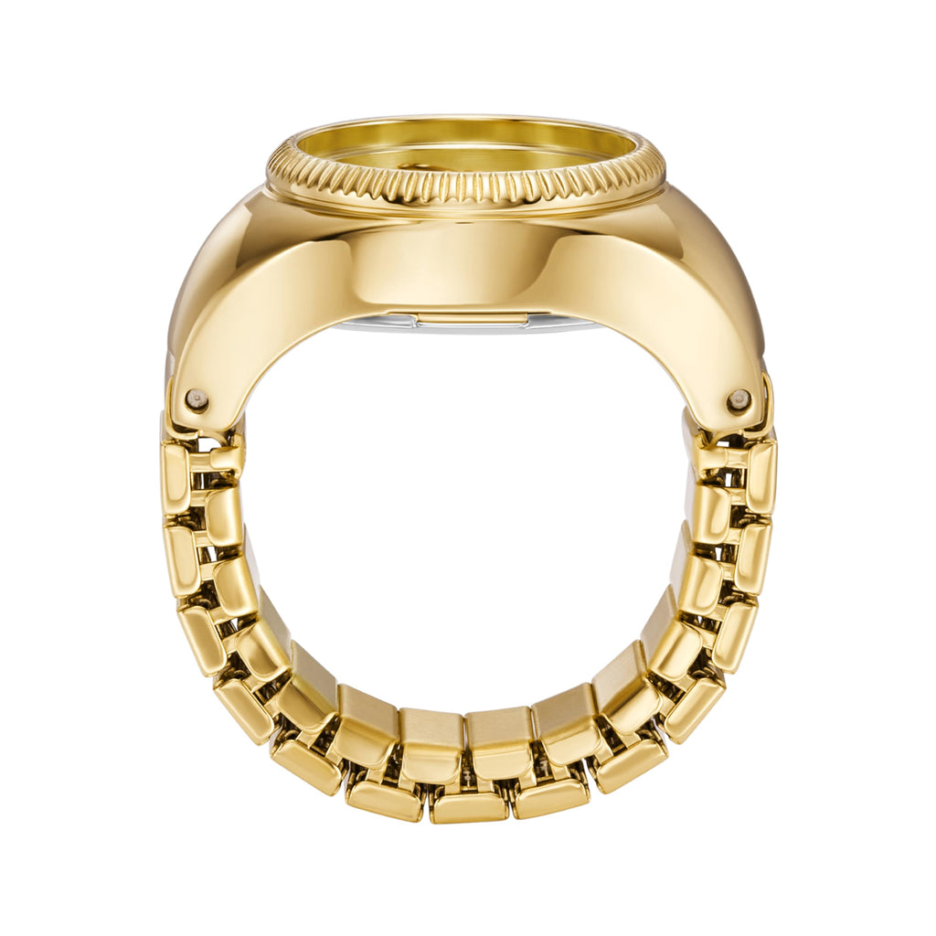 Fossil Women's Quartz Stainless Steel Two-Hand Watch Ring, Color: Gold (Model: ES5246)