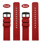 WOCCI 24mm Silicone Watch Band, Quick Release Rubber Replacement Strap with Black Stainless Steel Buckle (Christmas Red)