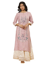W For Woman W Women Purple Festive Floral Print Viscose Kurta Set With Divided Skirt_24Onws18662-120066_S