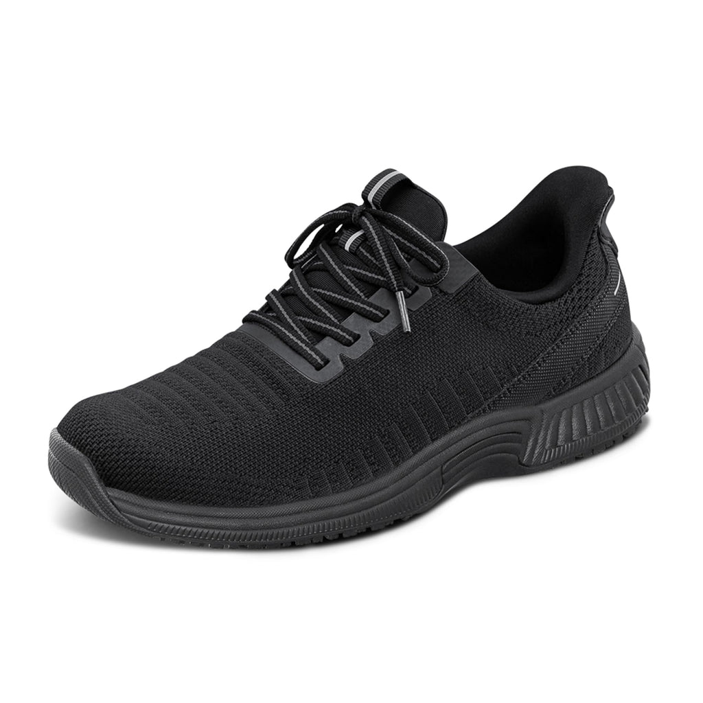 Orthofeet Women's Orthopedic All Black Knit Kita Hands-Free Sneakers, Size 7.5