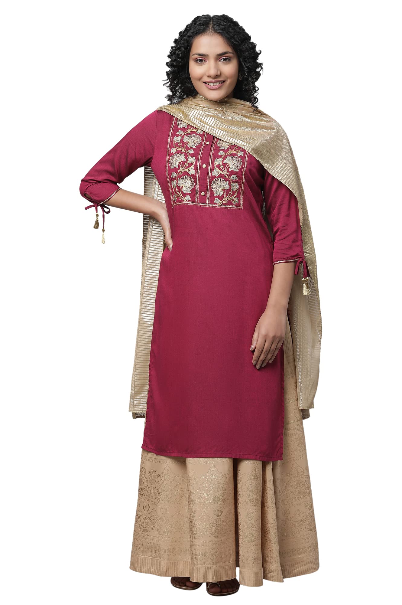 Aurelia Womens Viscose Kurta & Skirt & Dupatta (23FEAS14253-702839_Pink