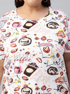 Juneberry 100% Pure Cotton Regular Fit Latest & Trendy All Over Prints Half Sleeve Plus Size T-Shirt For Women & Girls (Gl_Ps_Co