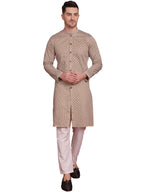 Jompers Mens Sequin Chikankari Front Open Kurta Pyjama Set