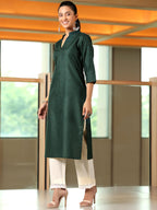 Libas WomenS Silk Regular Kurta (29272_Green