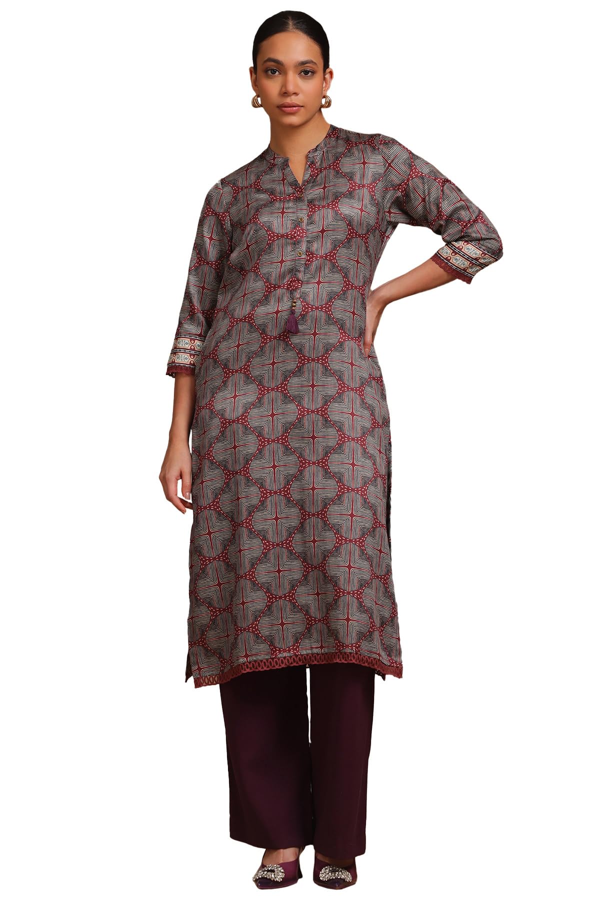 Soch Women Cotton Blend Geometric Print Kurta