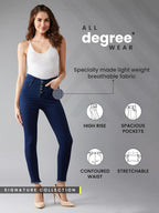 Dolce Crudo Womens Navy Blue Skinny High Rise Clean Look Solid Fringed Hemline Cropped Stretchable Denim Jeans(DOSS19DEN08-22-7
