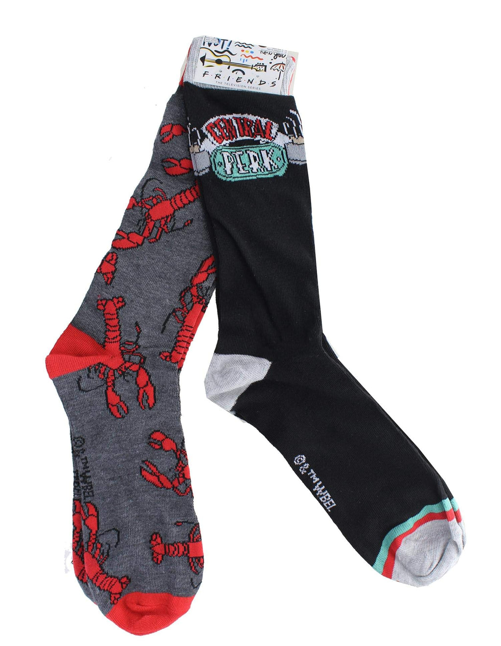 Friends Lobster & Central Perk Unisex Novelty Crew Socks | 3 Pairs | Size 6-12