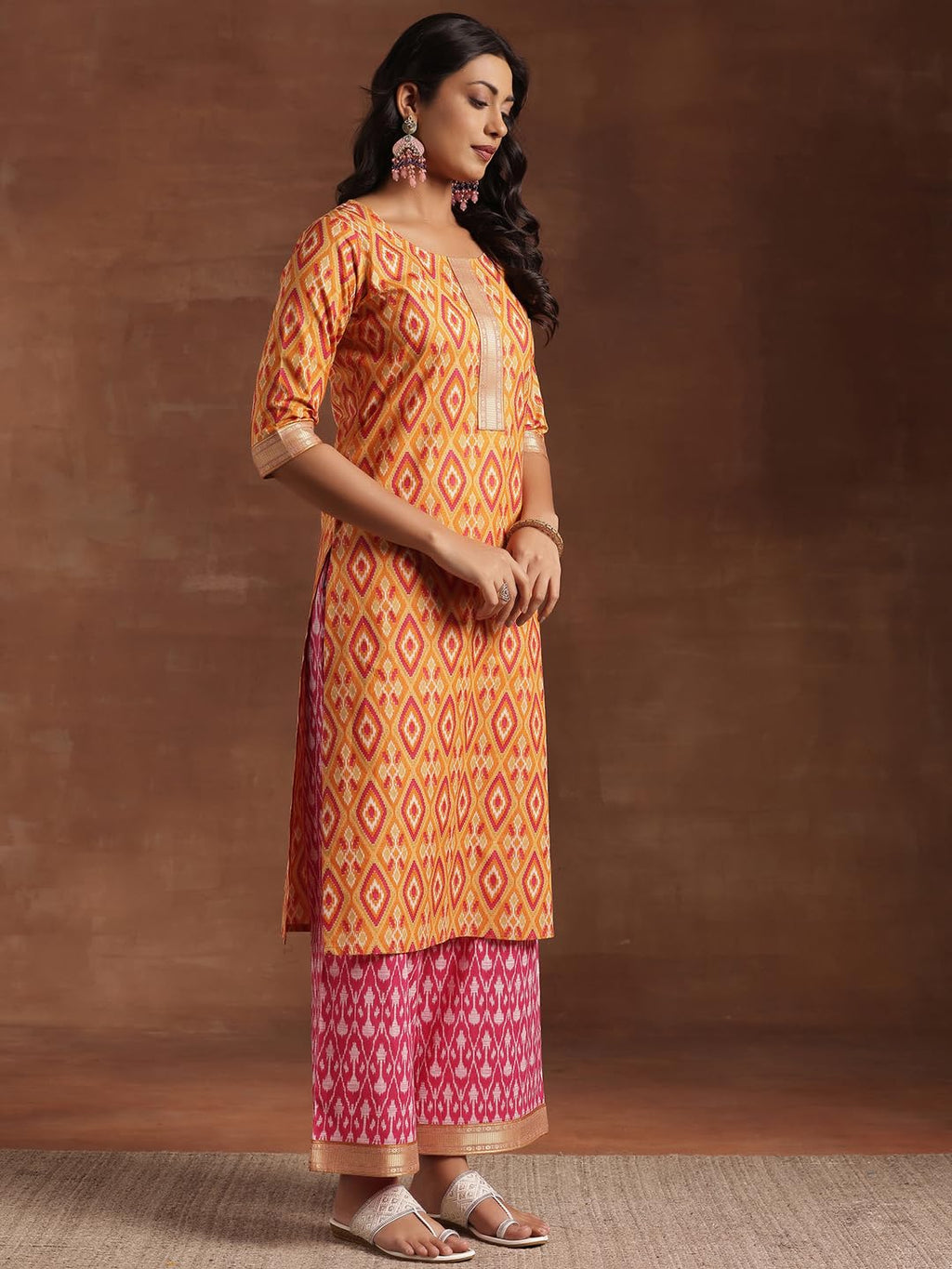 Libas WomenS Cotton Kurta Set (36618H_Orange