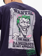 The Souled Store Official X-Joker Originals: Wanted Oversized T-Shirt for Men Boys Cotton Casual Half Sleeves Baggy Loose Fit Dr