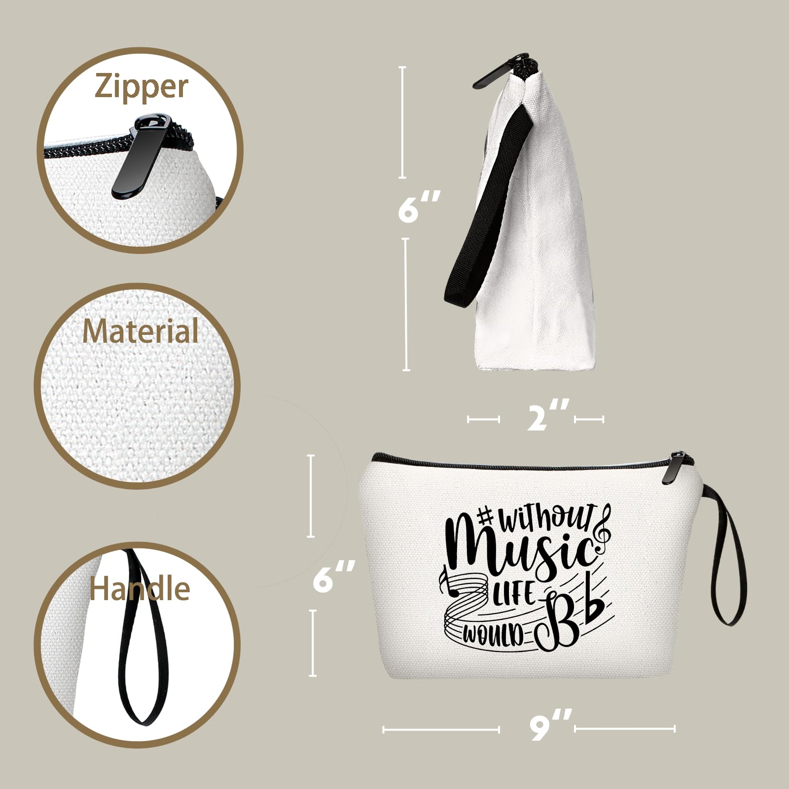 SEAMOON Music Gifts, Gifts for Music Lovers, Cool Gifts for Music Lovers, Small Makeup Bag, Music Stuff for Women, Friends, Sist