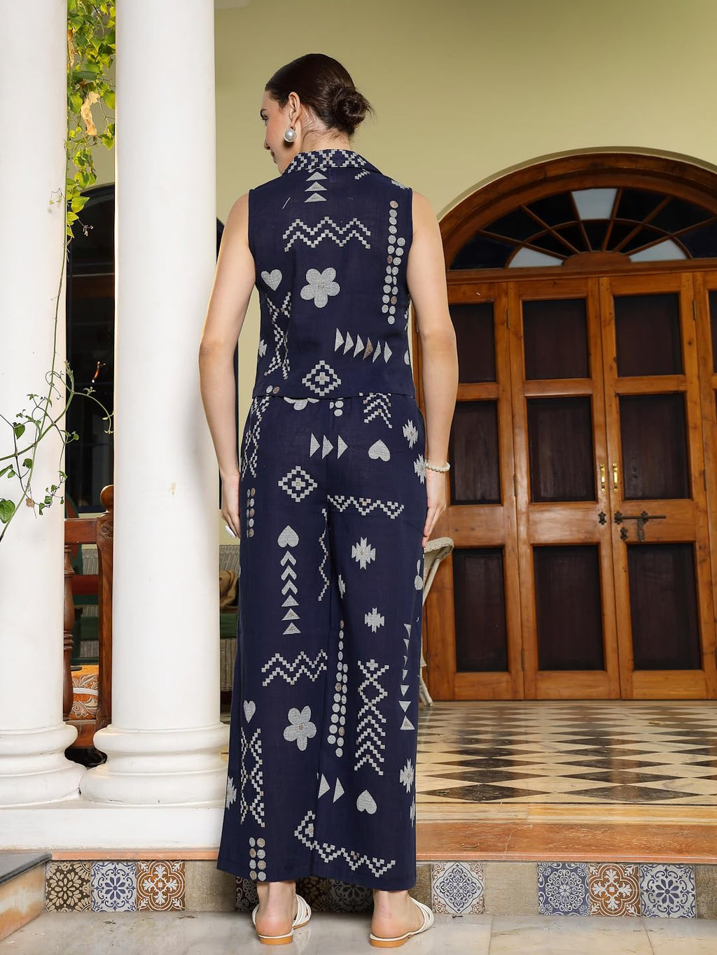 Stylum Women'S Geomatric Printed Rayon Slub Short Kurti (Csblueplay_Blue)