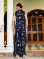 Stylum Womens Geomatric Printed Rayon Slub Short Kurti Pant Set