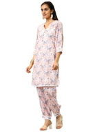 Libas Womens Printed Cotton Blend Straight Kurta With Salwar