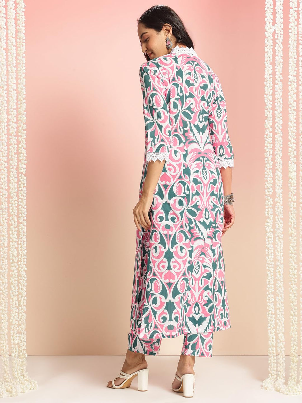 ANNI DESIGNER Womens Rayon Viscose Straight Printed Kurta with Pant (Dodero Green_XXL_Green_XX-Large)
