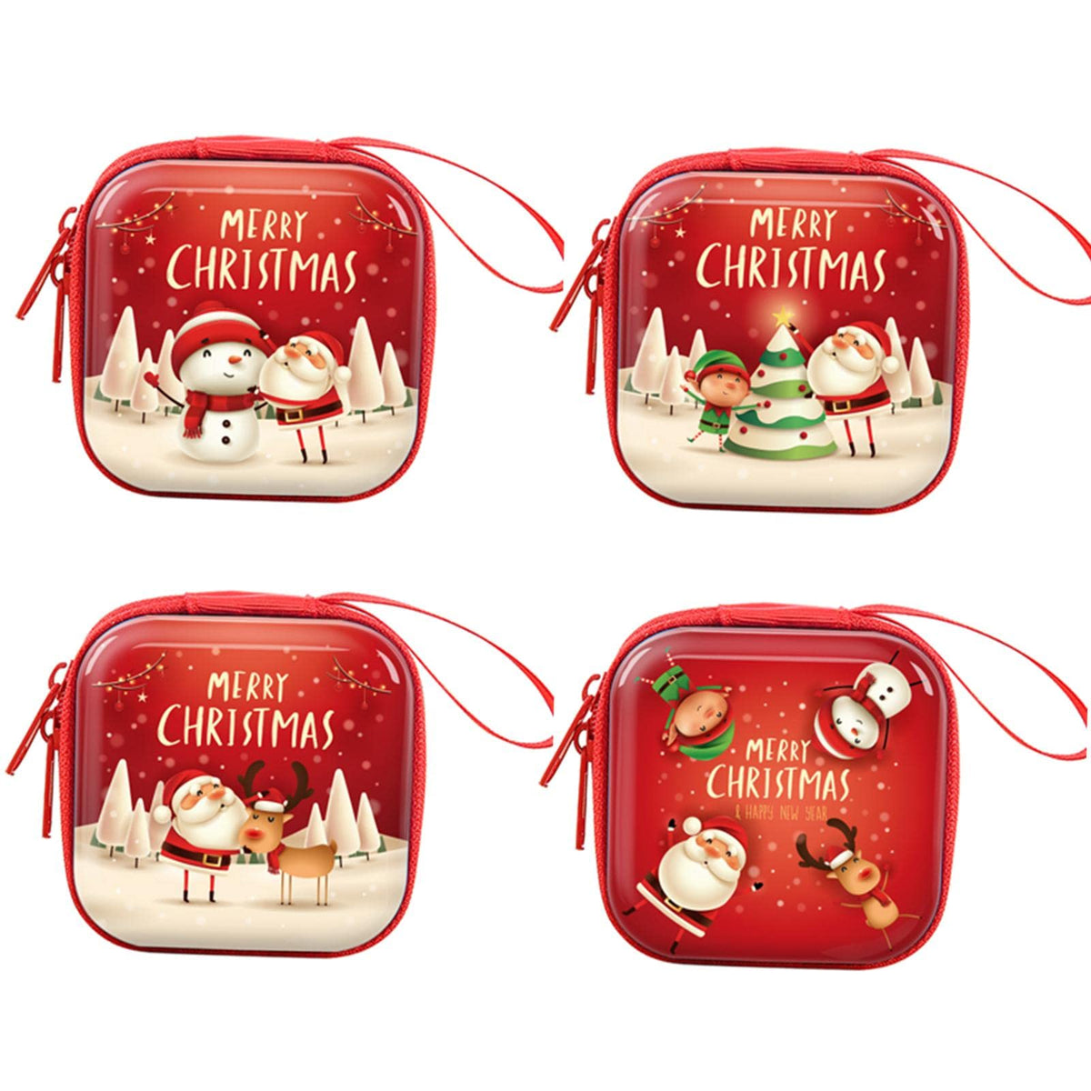 Enakshi 4 Pieces Coin Key Holder Christmas Coin Purse For Table Bedroom For Children Square|Clothing, Shoes & Accessories | Kids