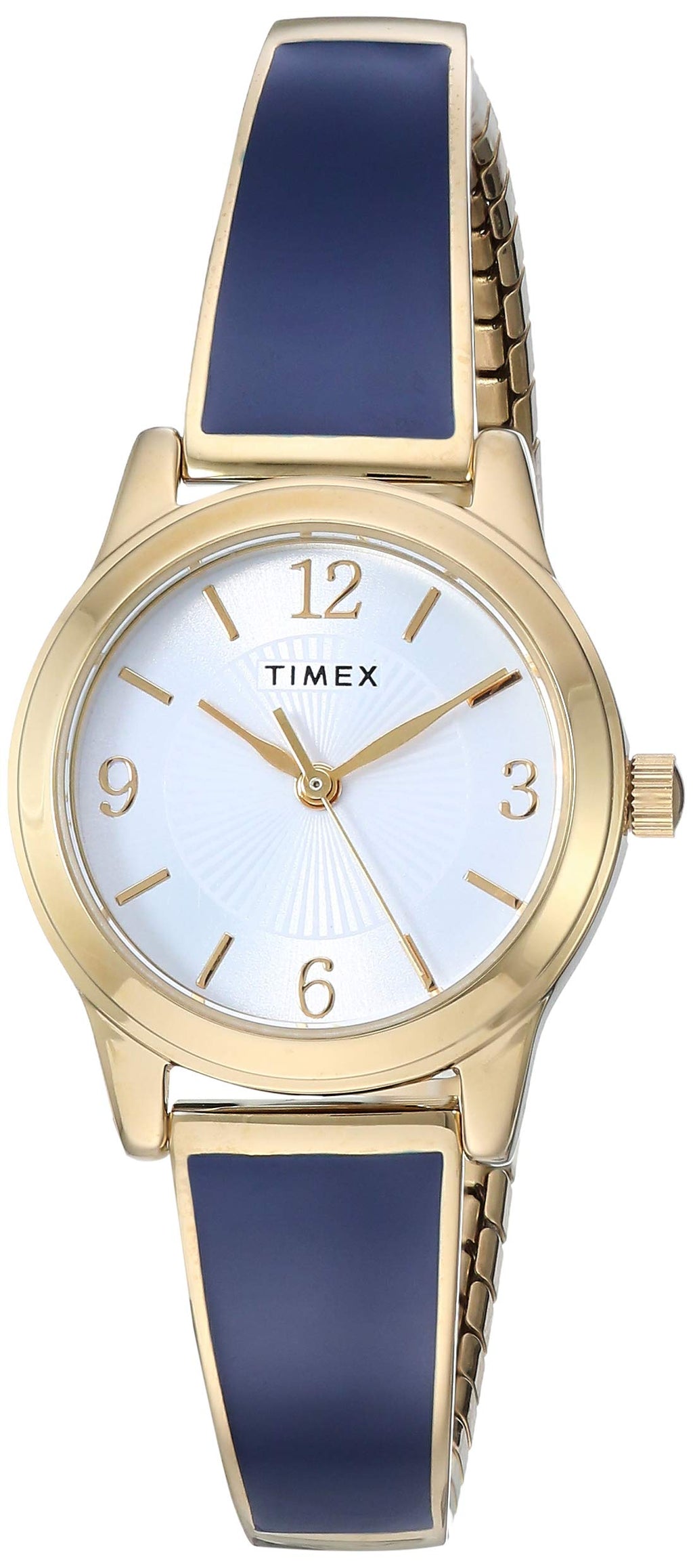 Timex Women's TW2R985009J Stretch Bangle 25mm Analog Display Analog Quartz Blue Watch