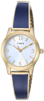 Timex Women's TW2R985009J Stretch Bangle 25mm Analog Display Analog Quartz Blue Watch