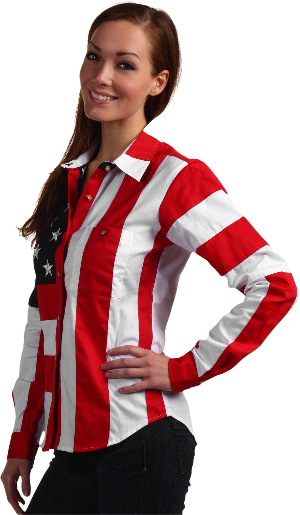 LADIES STARS/FLAG BLOUSE