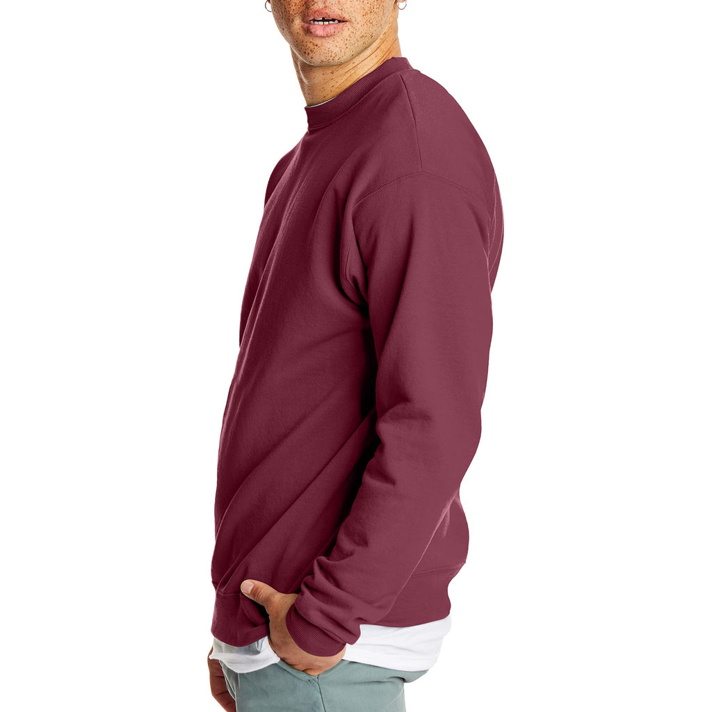 Hanes mens Ecosmart Sweatshirt, Maroon, Small US