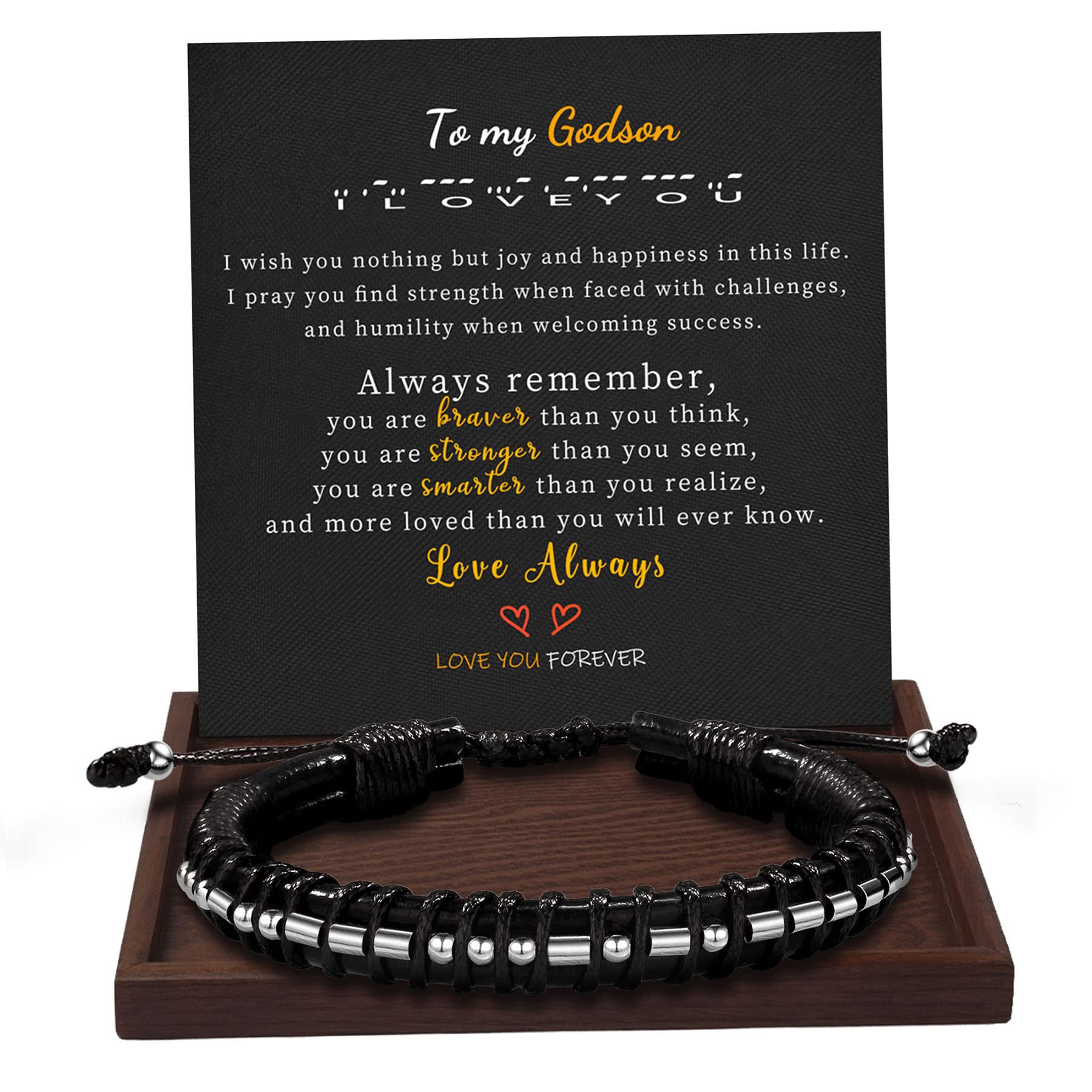 Btysun Inspirational Gifts for Men Morse Code Bracelets Mens Bracelets Birthday Annivesary Gifts for Him Graduation Christmas Ad