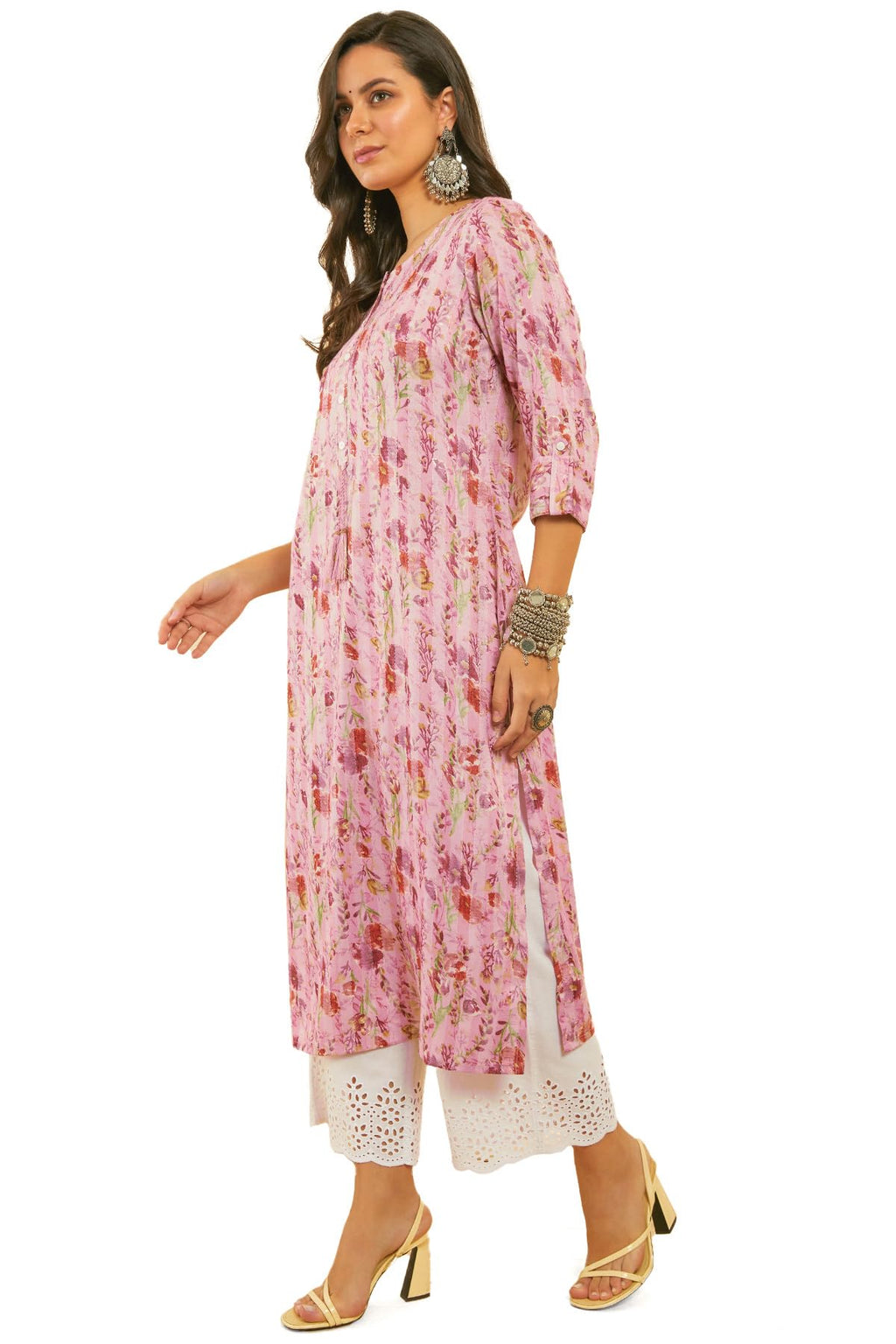 Soch Womens Rayon Floral Regular Kurta