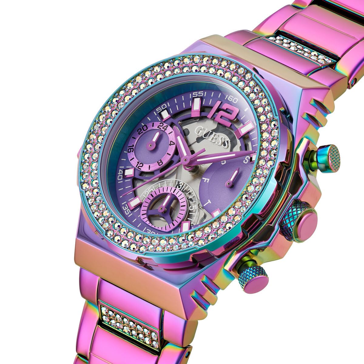 GUESS Ladies 36mm Watch - Iridescent Strap Iridescent Dial Iridescent Case