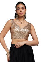 Soch Women Georgette Embellished Sleeveless Regular Fit Blouse