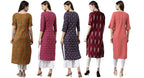 Anni Designer Women'S Crepe Straight Printed Kurta Pack Of 5 (Crepe-Combo-Nw_045)