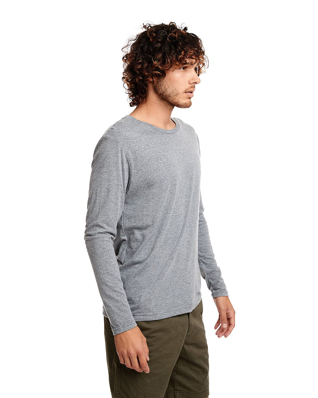Mens Triblend Long-Sleeve crew - PREMIUM HEATHER - XS(D0102H7N5MT)