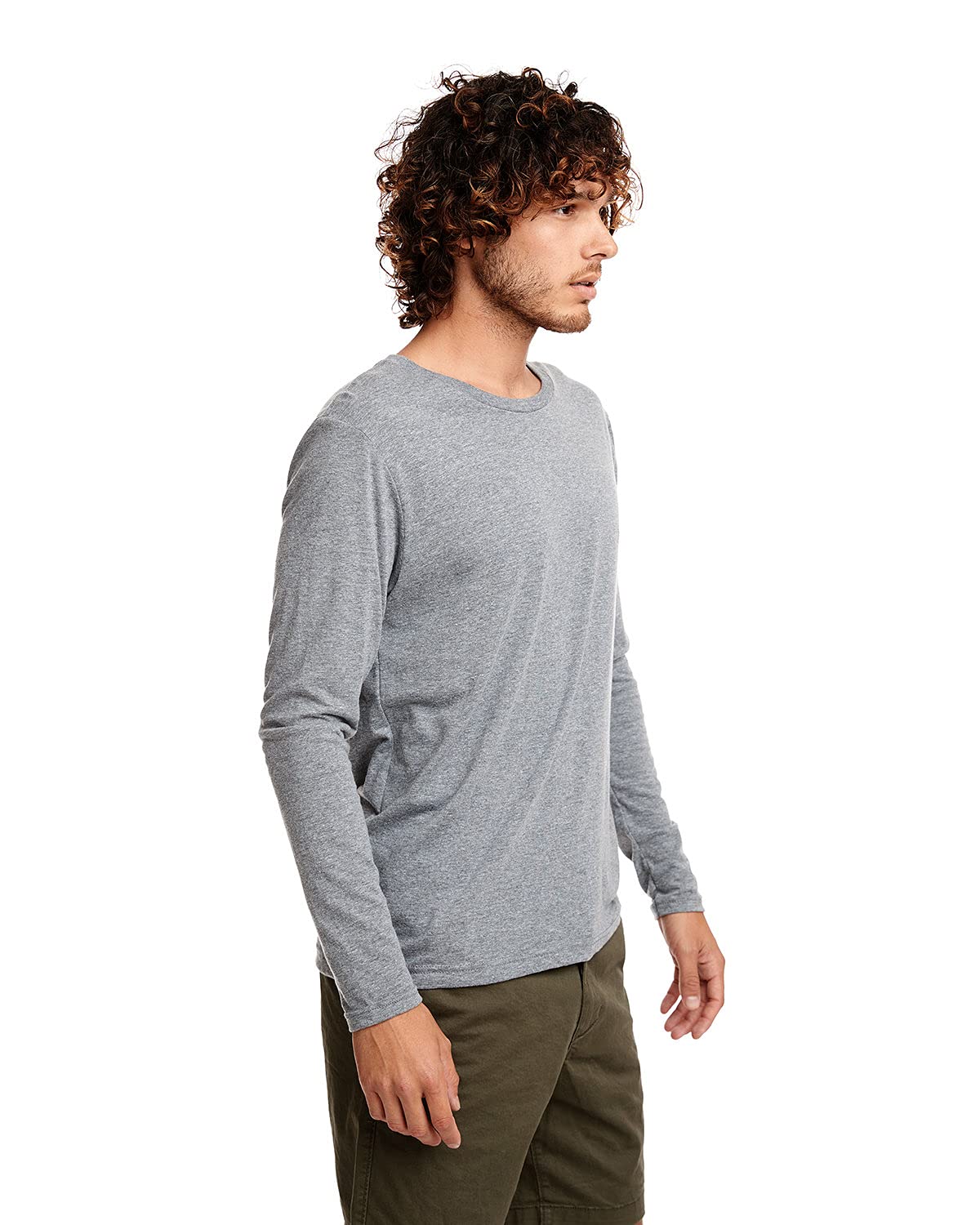 Mens Triblend Long-Sleeve crew - PREMIUM HEATHER - XS(D0102H7N5Z8)