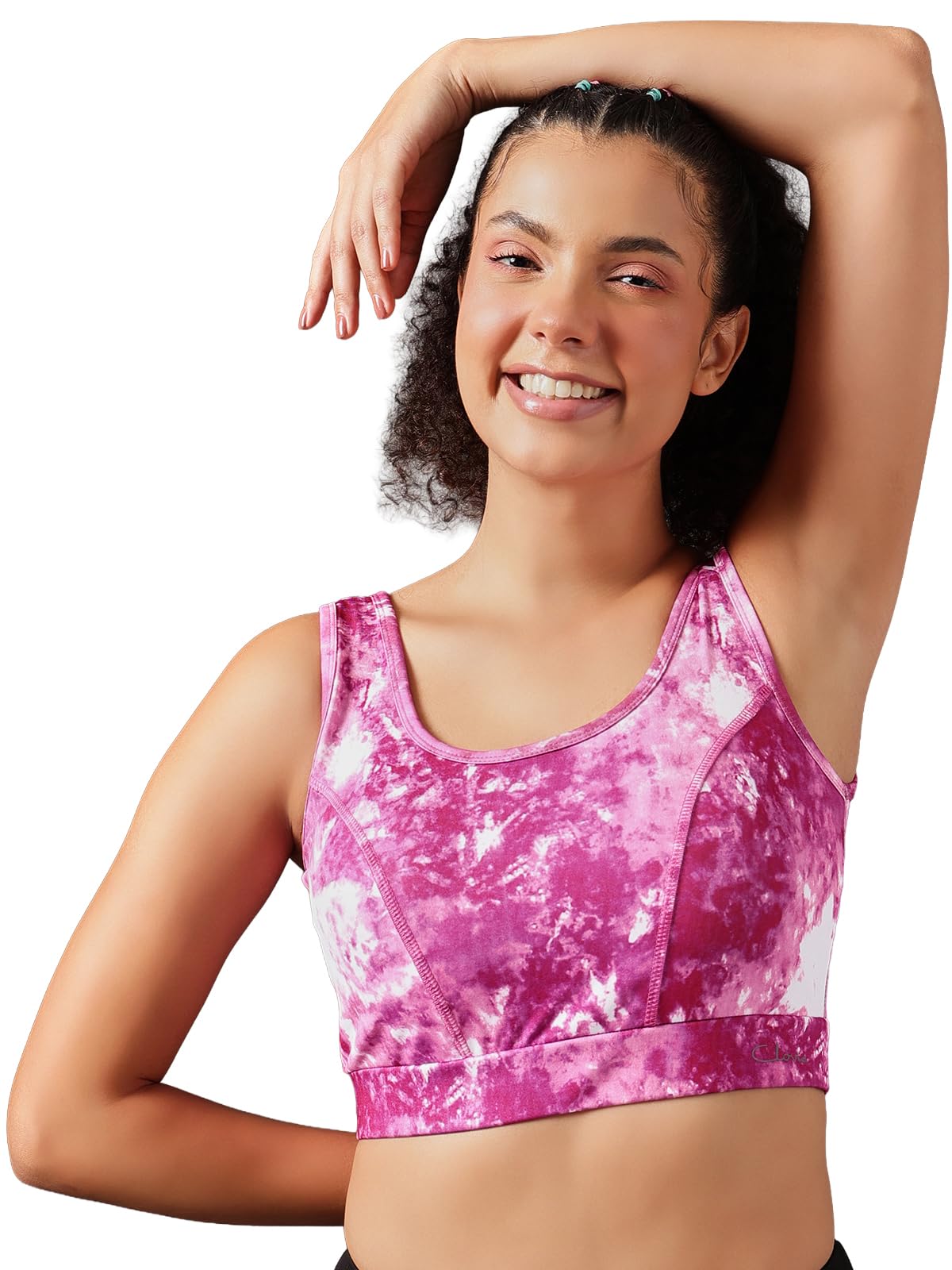 Clovia Womens Medium Impact Padded Non-Wired Full Cup Sports Bra with Removable Cups (BRS026A22_Pink_M)
