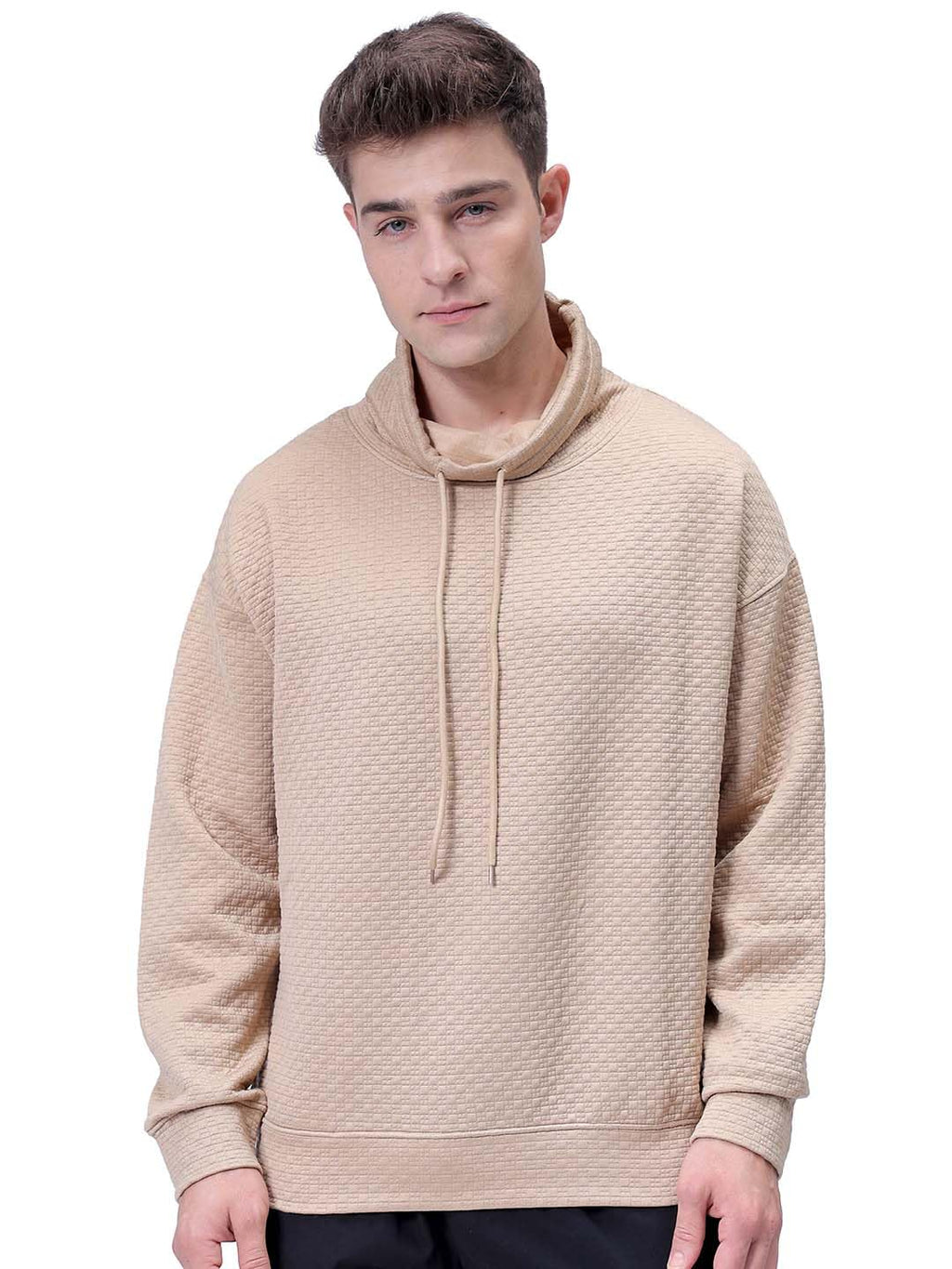 The Indian Garage Co Mens Polyester Blend Cowl Neck Sweatshirt