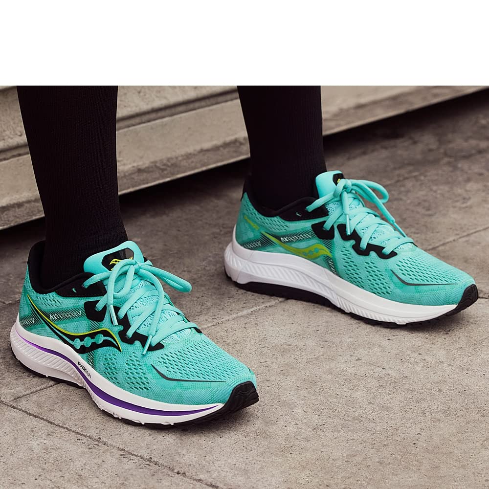 Saucony Women's Omni 20 Running Shoe, Cool Mint/Acid, 10