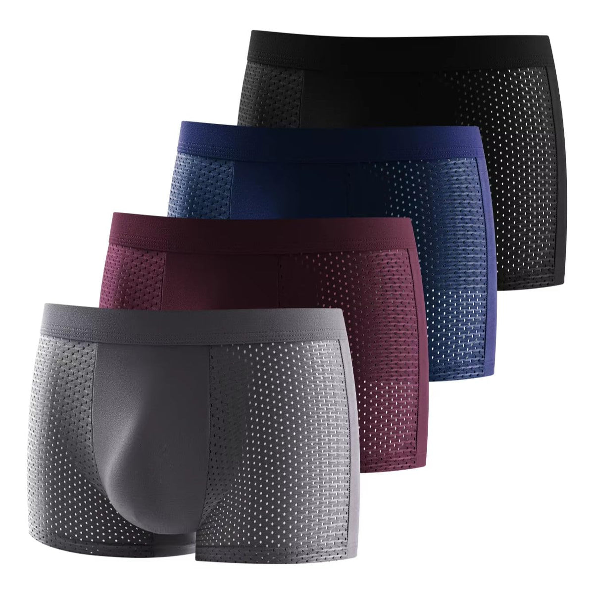 Lak 18 4 Pack MenS Mesh Ice Silk Underwear Boxer Briefs Breathable Underwear Trunks For Men  Xl Multicolour