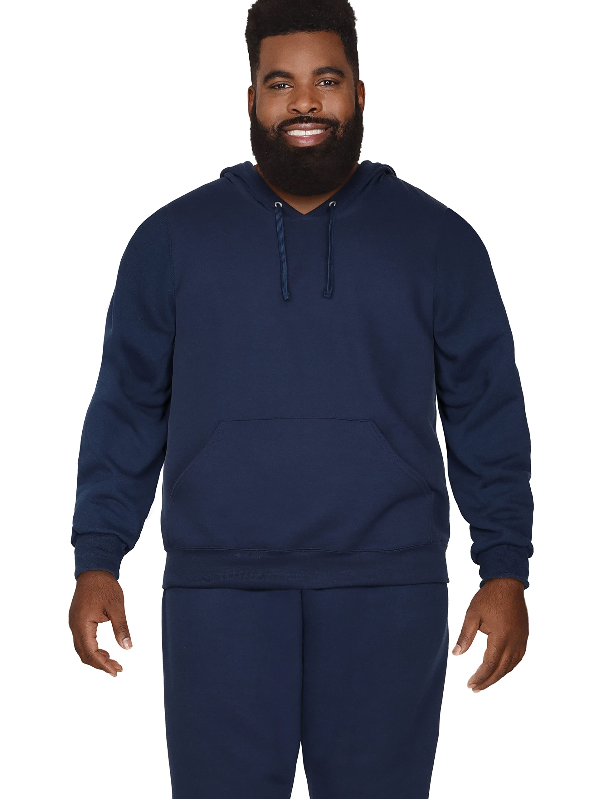 Fruit of the Loom Eversoft Fleece Hoodies, Moisture Wicking & Breathable, Hooded Sweatshirt, Navy Pullover, Small