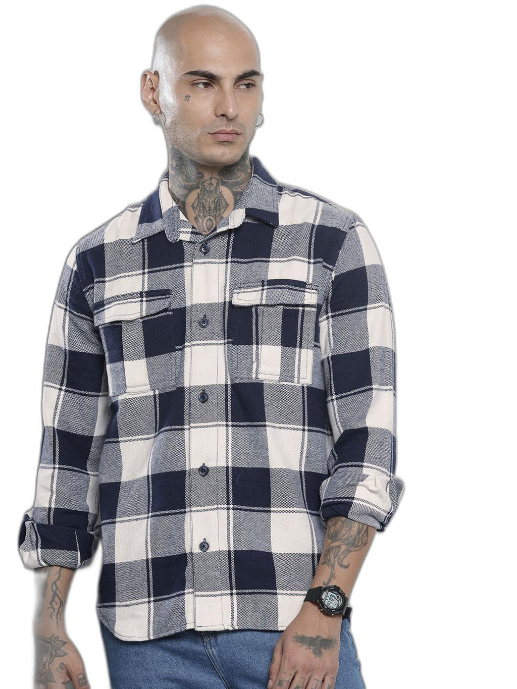 The Indian Garage Co Mens Checkered Regular Fit Shirt