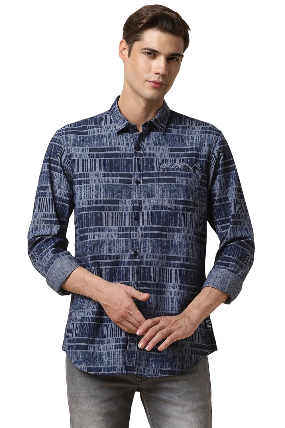 Allen Solly Men Printed Casual Cotton Full Sleeve Shirt